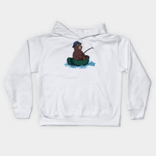 Bear fishing Kids Hoodie